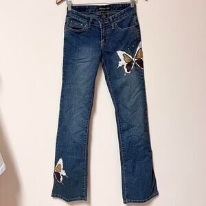 Y2k rhinestone butterfly low